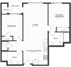 2 Bed/2 Bath-B2a 2534 floor plan